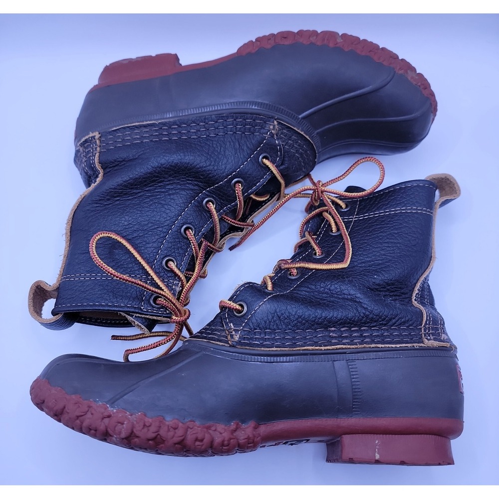 L.L.Bean Bison Leather 8" Lace Up Boots Women's size 8 - Picture 8 of 10